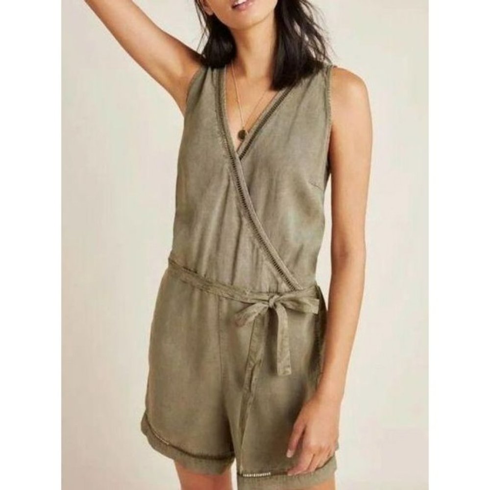 Cloth & Stone Burlingame Romper Green Medium